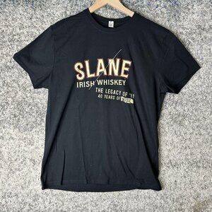 Slane‎ Irish Whiskey Shirt Mens Large Black Graphic Tee 40 Years of Music Promo